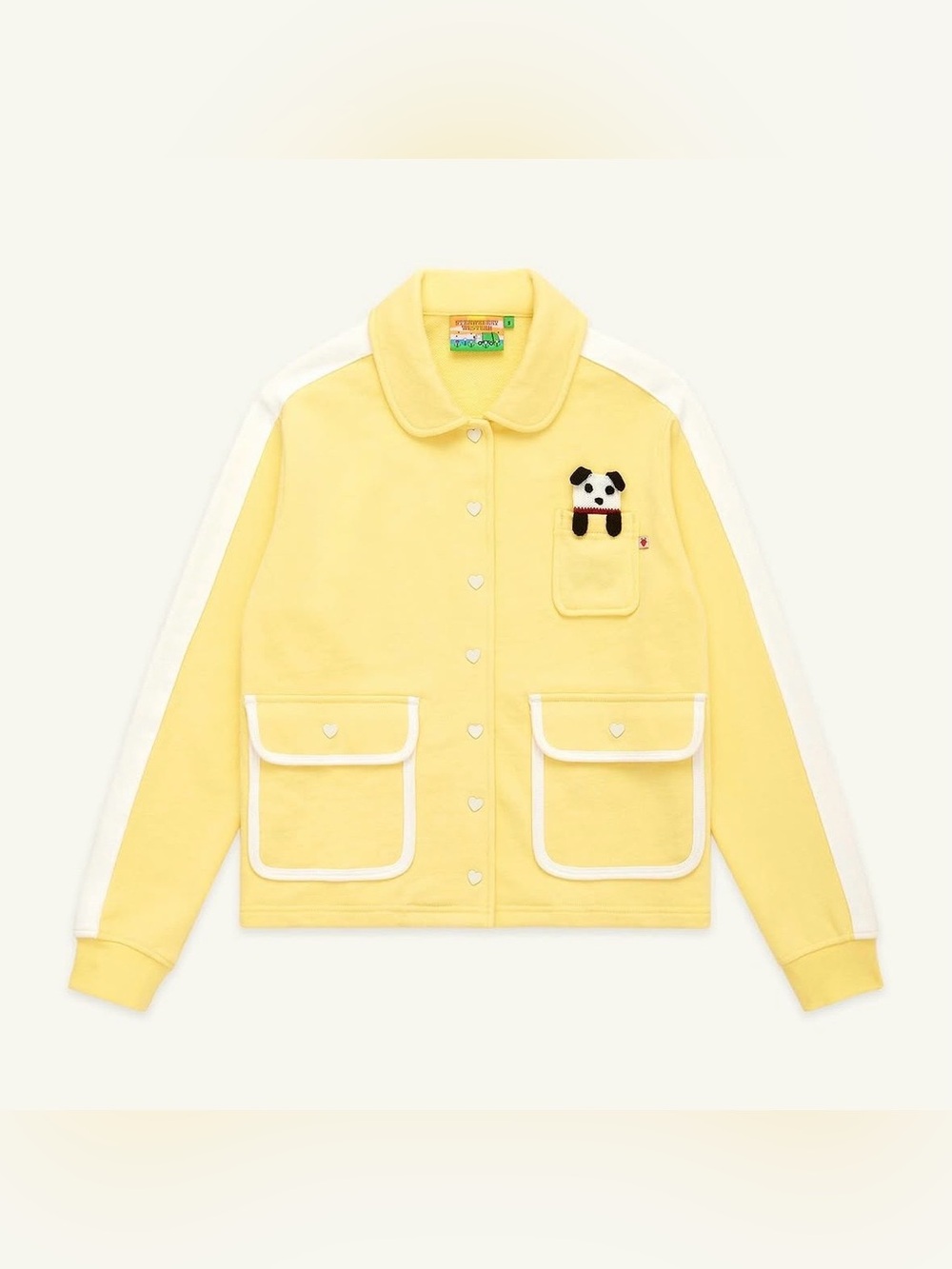 Strawberry Western Heart Snap Puppy Charm Cardigan Jacket Butter Yellow